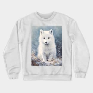 Arctic Fox in the Snow Crewneck Sweatshirt
